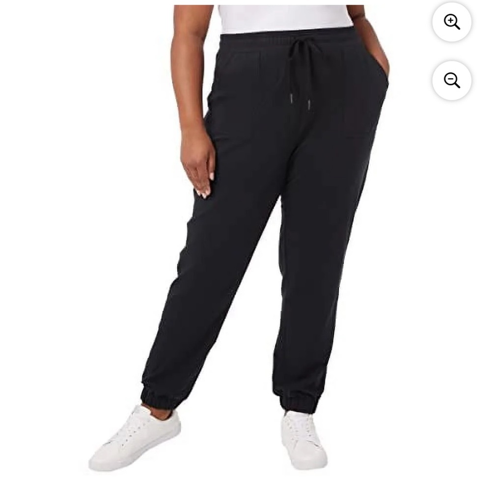 32 Degrees Cool Women's Black Drawstring Twill Jogger Pants - Picture 11 of 12